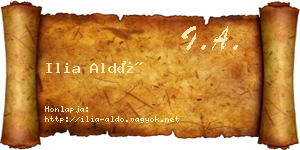 Ilia Aldó névjegykártya